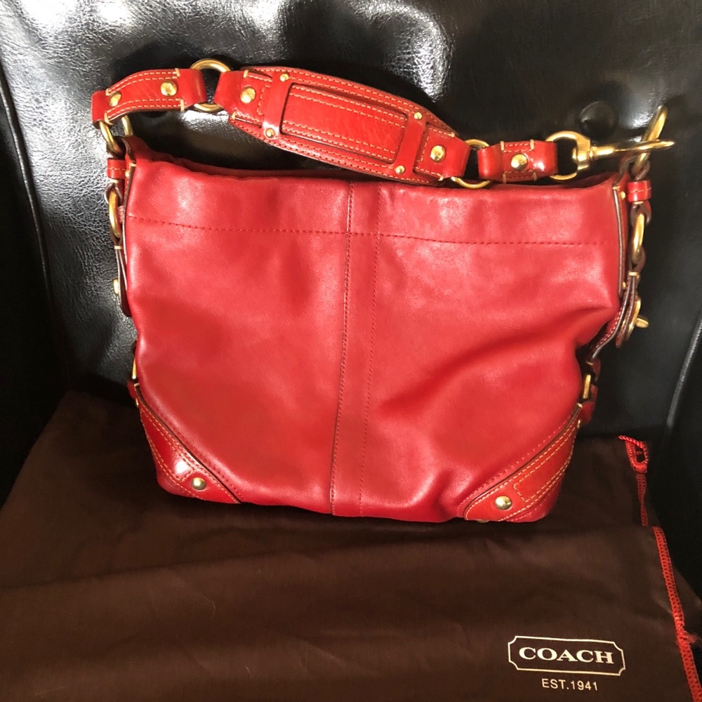 Vintage Coach Red Leather bag